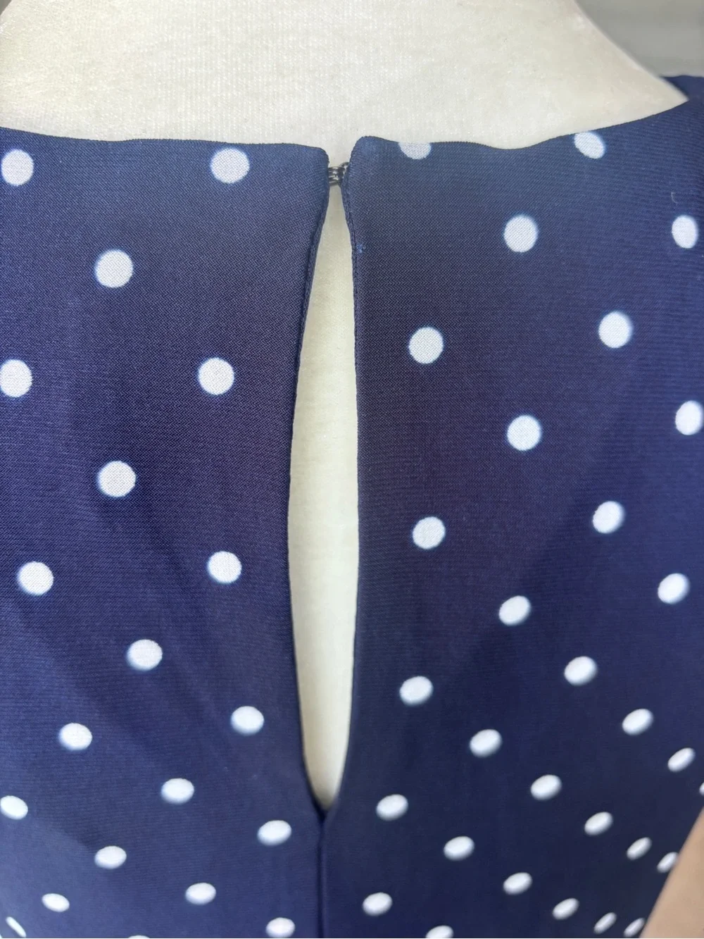 Anne Klein NWT Navy Polka Dot Sleeveless A-Line Dress 2